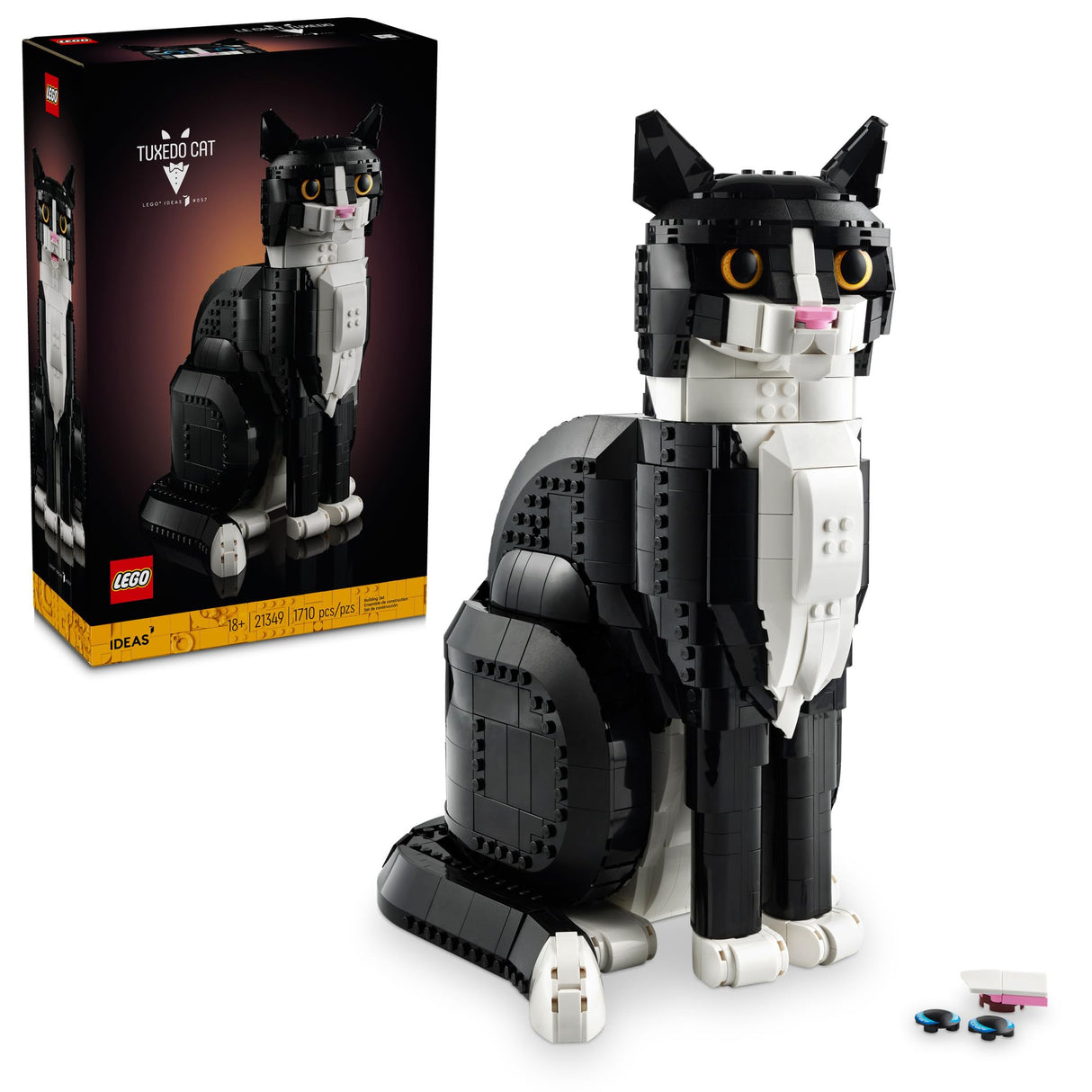 LEGO Ideas Tuxedo Cat - Building Sets for Adults Ages 18+ - DIY Crafts Kit for Home Decor, Living Room or Bedroom - Gifts for Cat Lovers