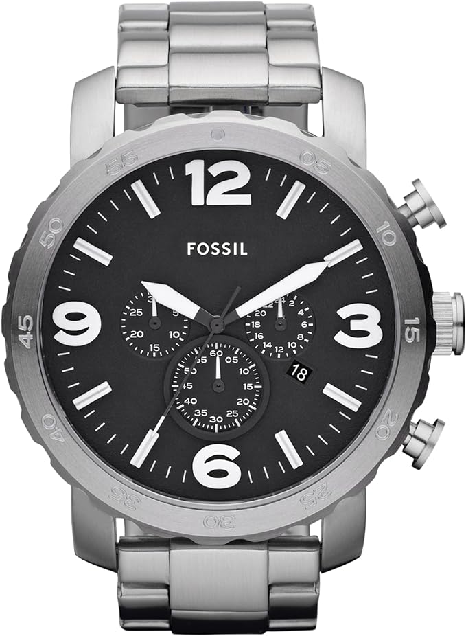 Fossil Nate Men's Watch with Oversized Chronograph Watch Dial and Stainless Steel Band-OPEN BOX