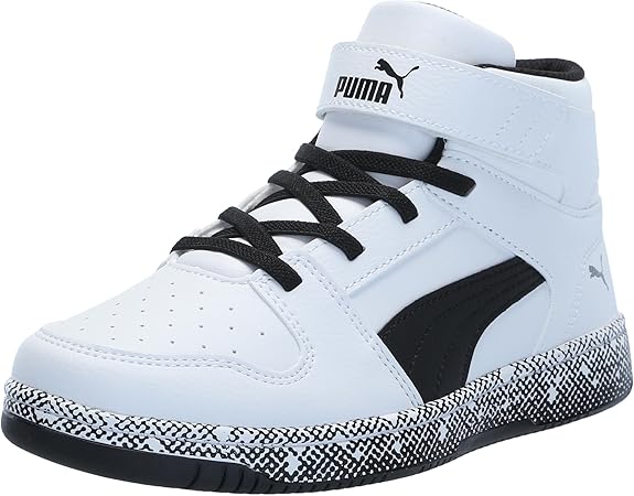 PUMA Kids' Rebound Layup Mid Hook and Loop Sneaker Size 3c