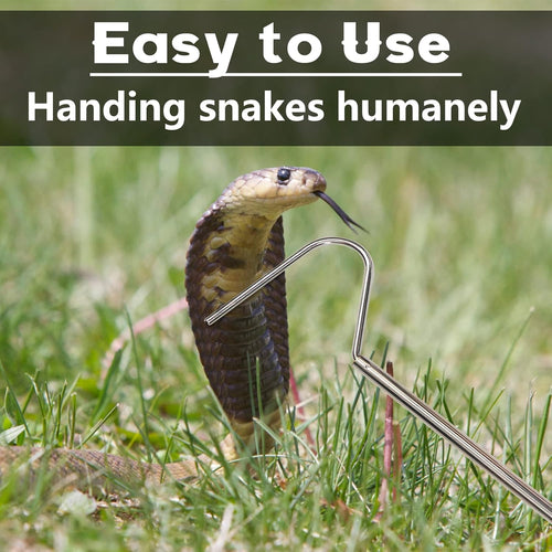 Animal Handling Gloves Bite Proof with 40inch Collapsible Snake Hook