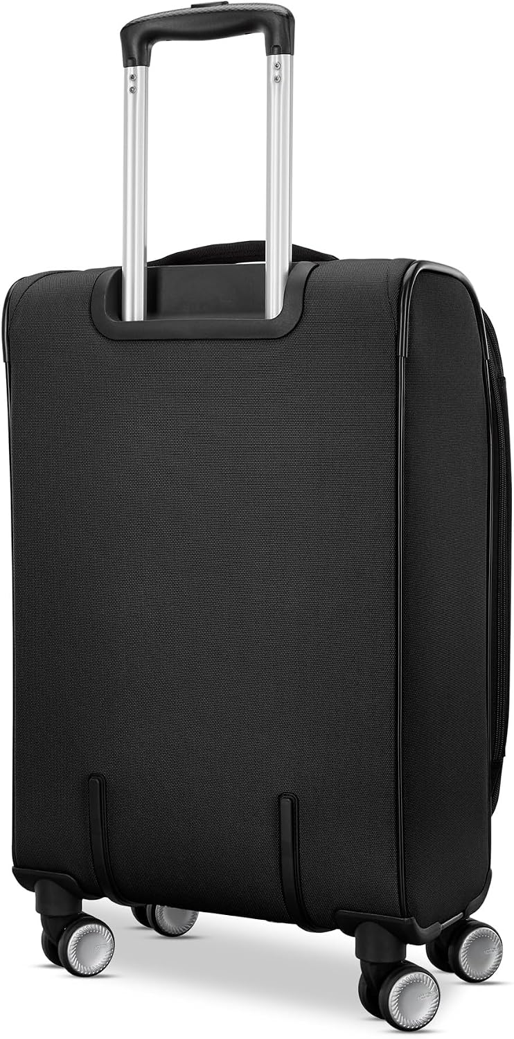 American Tourister 4 KIX 3.0 Carry-On Softside Expandable Luggage with 4 Spinner Wheels, Black
