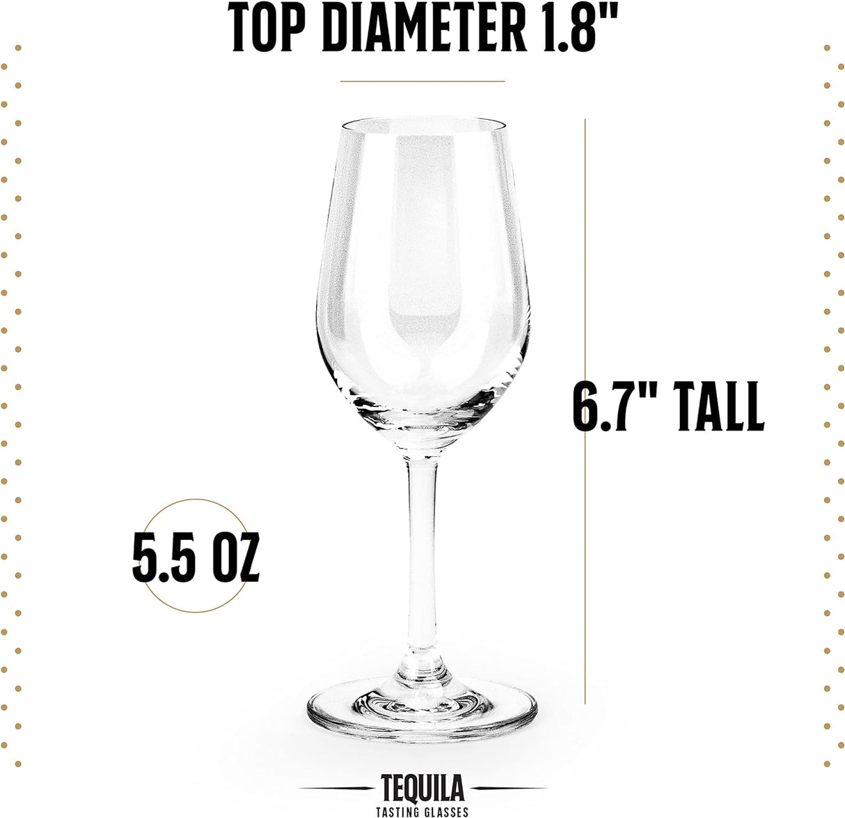 Tequila Tasting and Sipping Glasses | Tequila Glassware Collection | Set of 4 | 5.5 oz Crystal Snifter Copitas for Drinking Blanco, Reposado, Anejo Tequilas | Liquor and Spirits Sippers (New)