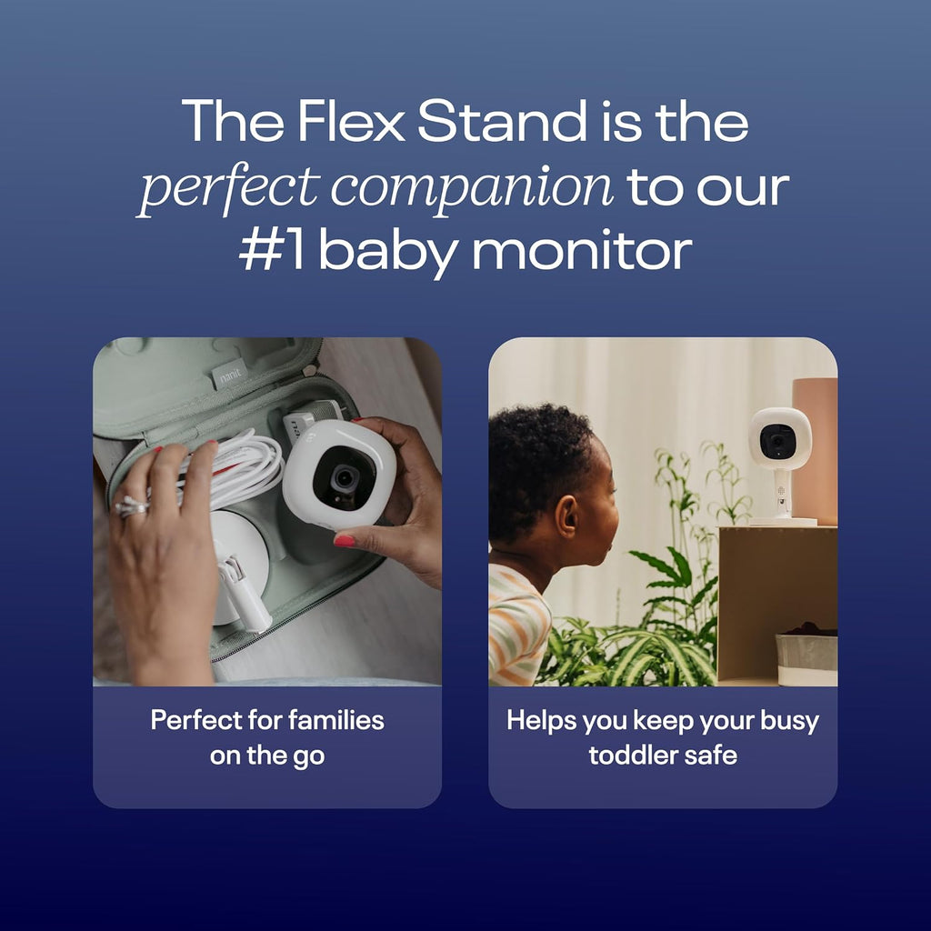 Nanit Pro Smart Baby Monitor & Flex Stand - 1080p Wi-Fi Video Camera, 2-Way Audio, Sound/Motion/Cry Notifications, Night Vision, and Breathing Band