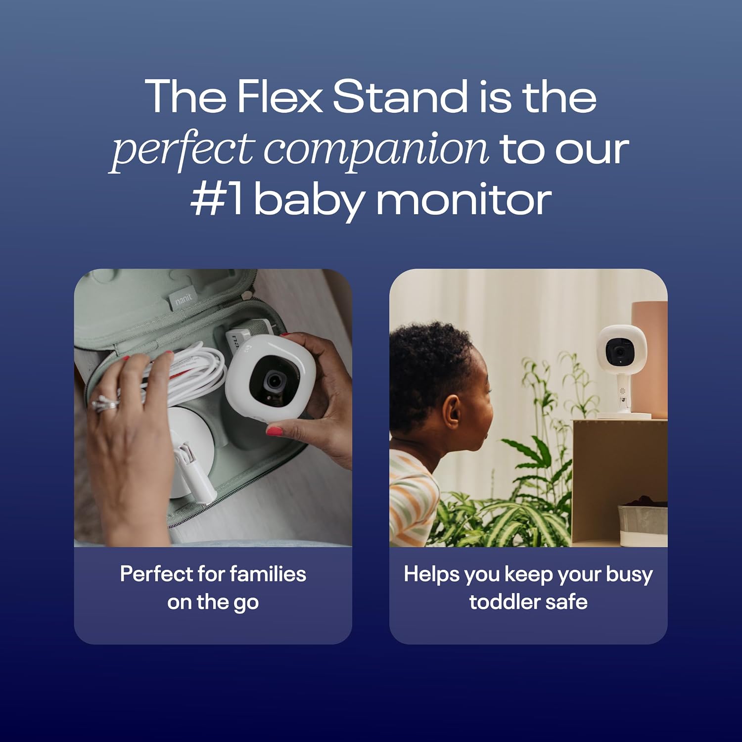 Nanit Pro Smart Baby Monitor & Flex Stand - 1080p Wi-Fi Video Camera, 2-Way Audio, Sound/Motion/Cry Notifications, Night Vision, and Breathing Band