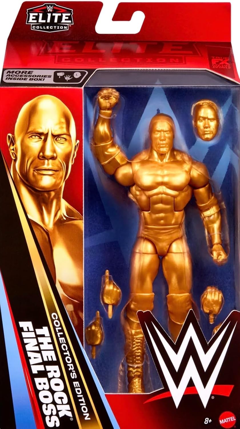 WWE The Rock The Final Boss Gold Collectors Edition Mattel Elite Collection Series