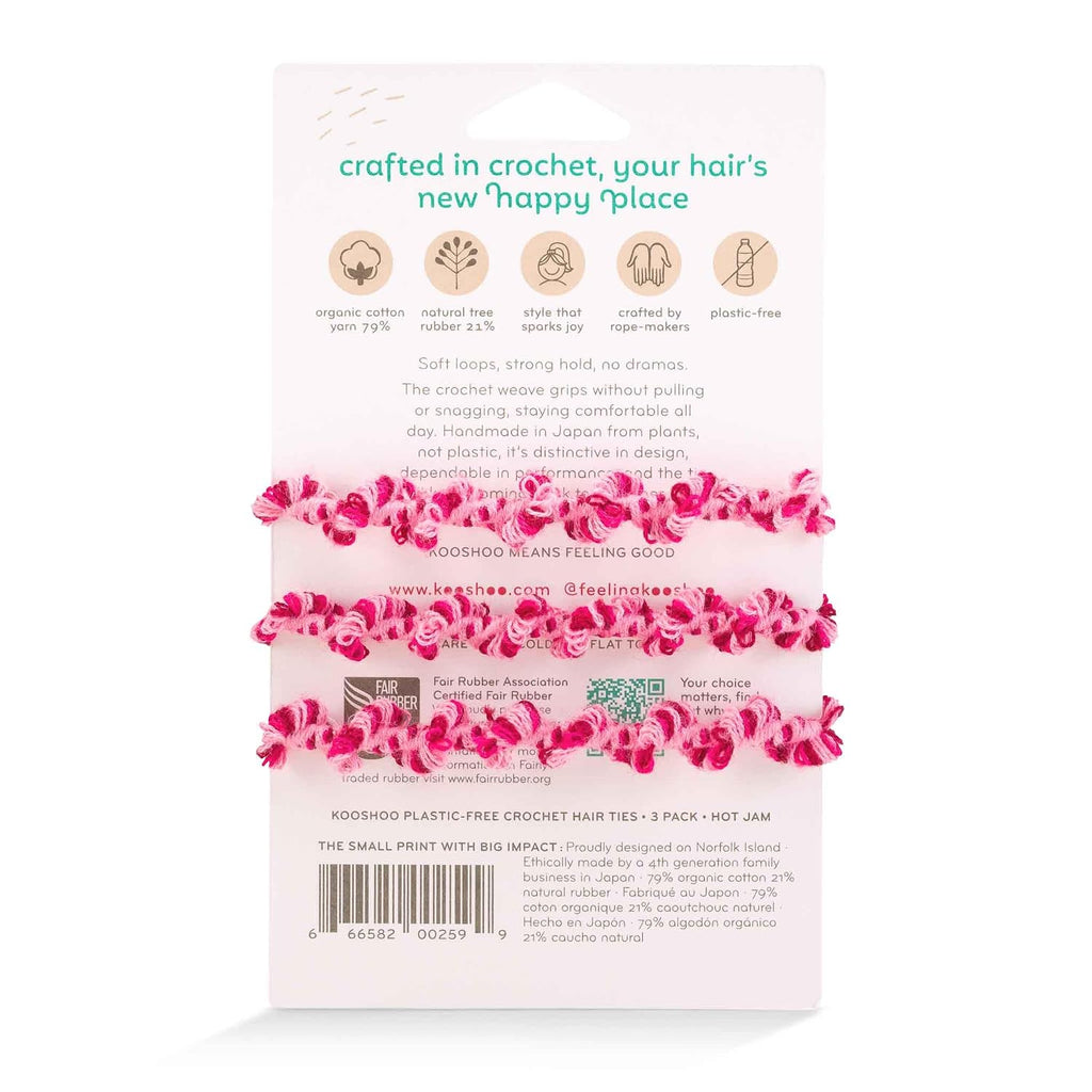 KOOSHOO Crochet Hair Ties - Hot Jam - 3ct