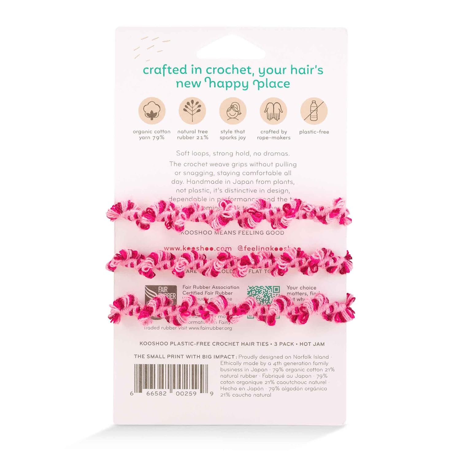 KOOSHOO Crochet Hair Ties - Hot Jam - 3ct