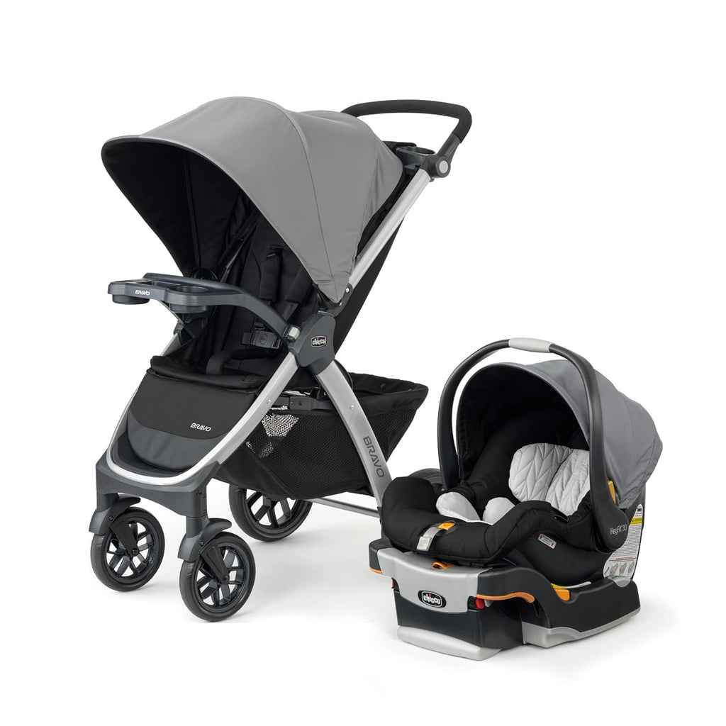 Chicco Bravo 3-in-1 Travel System, Quick-Fold Stroller with Car Seat
