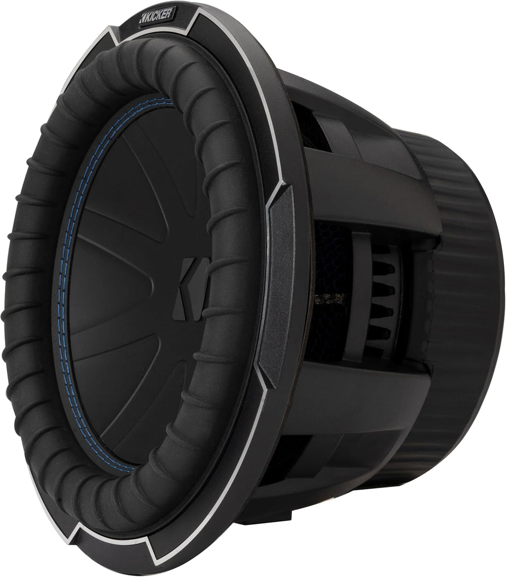 KICKER CompQ 10"(25cm) Subwoofer, 51CWQ104, DVC 4-ohm, 800 Watts RMS, 1600 Watts Peak, Forced-Air Cooling, Increased Power Handling, Car, Truck, SUV, UTV