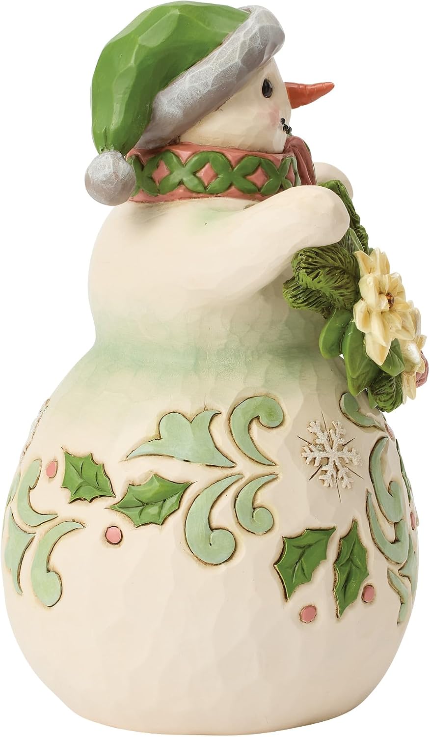Jim Shore-Opal & Moss Snowman Poinsettia "Frosted and Festive"