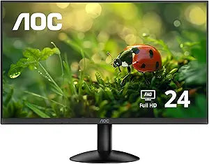 AOC 24B2H2 24â€ Frameless IPS Monitor, FHD 1920x1080, 100Hz, 106% sRGB, for Home and Office, HDMI x2, Low Blue Mode, VESA Compatible, Black