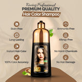 Kiwinz Hair Color Shampoo – 5 in 1 Hair Dye Shampoo for Grey Hair - Instant Hair Dye with 100% Color Accuracy Enriched with Natural Ingredients (113 Light Brown)