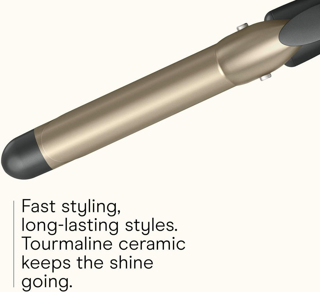 INFINITI PRO CONAIR Tourmaline Ceramic 1-Inch Curling Iron, Clamp Curling Iron, 1-Inch Barrel Champagne/Gray