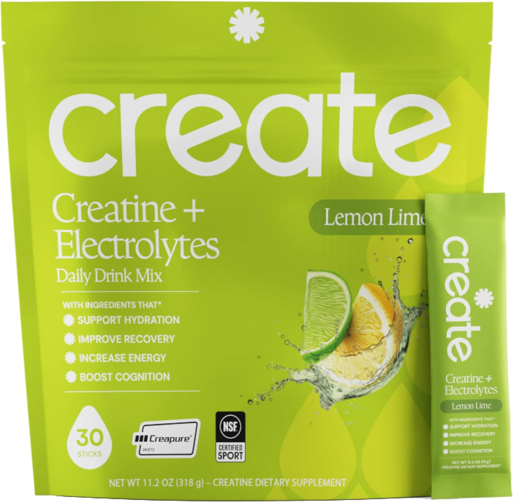 CREATE Creatine and Electrolytes - Lemon Lime - 30 Sticks