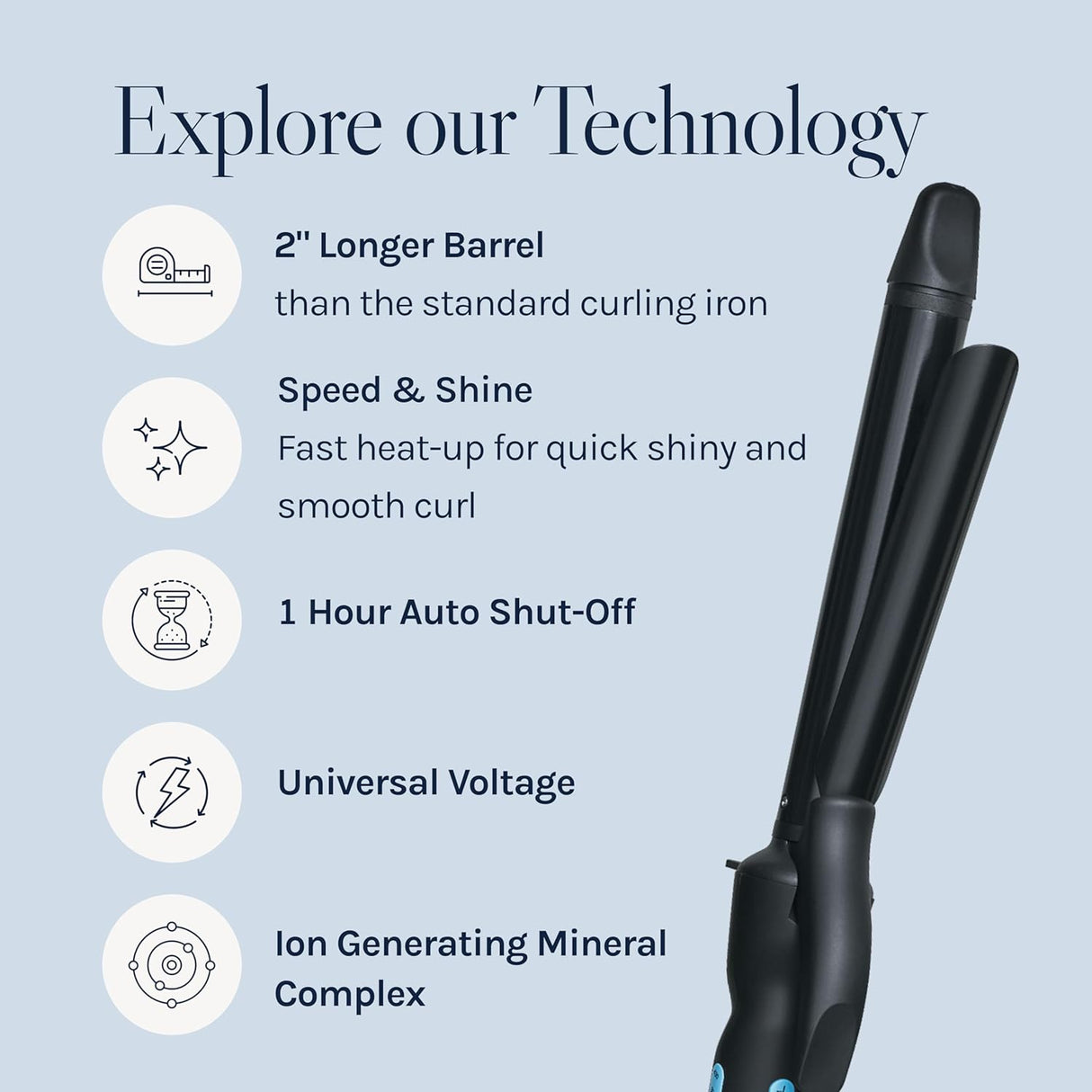 Bio Ionic Long Barrel Styler,Curling Iron with Moisture Heat Technology & NanoIonic MX, Verstatile Curling Wand