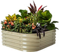 Vego garden Raised Garden Bed Kit, 14" Tall 4 in 1 Modular Metal Raised Garden Bed-Pearl Whites Kit