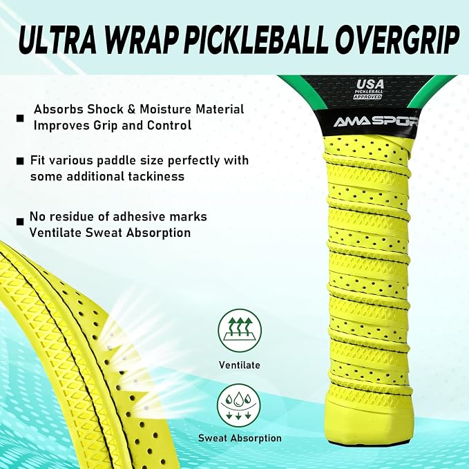 AMA SPORT Pickleball Paddle Grip Tape 2 Pack Pickleball Overgrip Replacement Grip Wrap