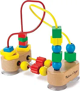 Melissa & Doug First Bead Maze - Wooden Educational Baby Toy with Suction Cups, for Floor, High Chair or Toddler Table, Toddler Toys for Girls & Boys Ages 1+