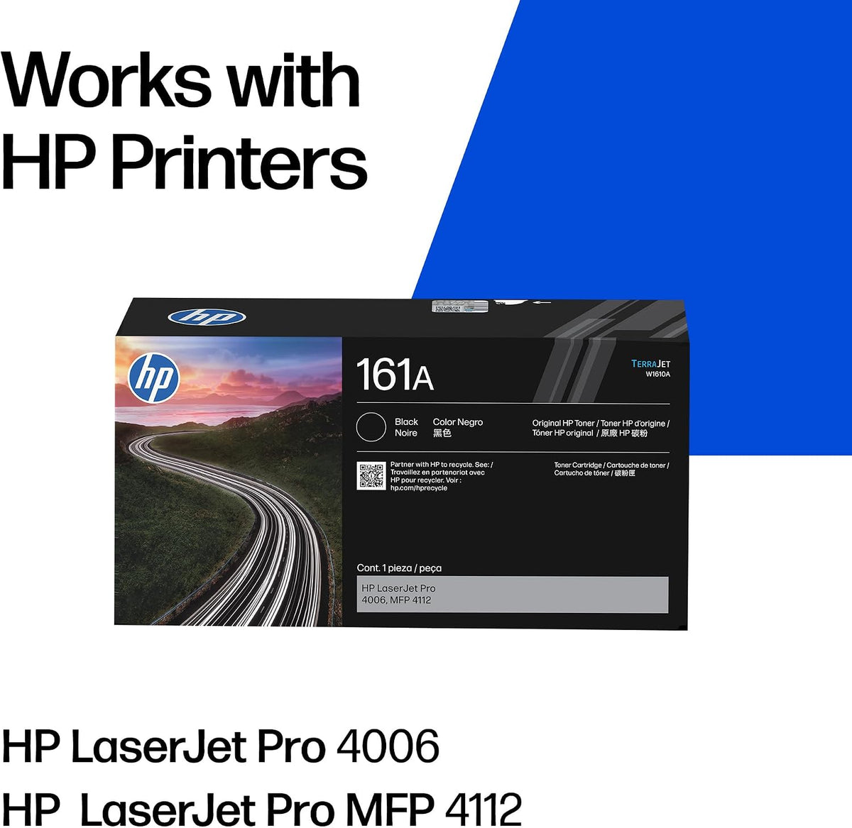 HP 161A TerraJet Toner Cartridge - W1610A - Black