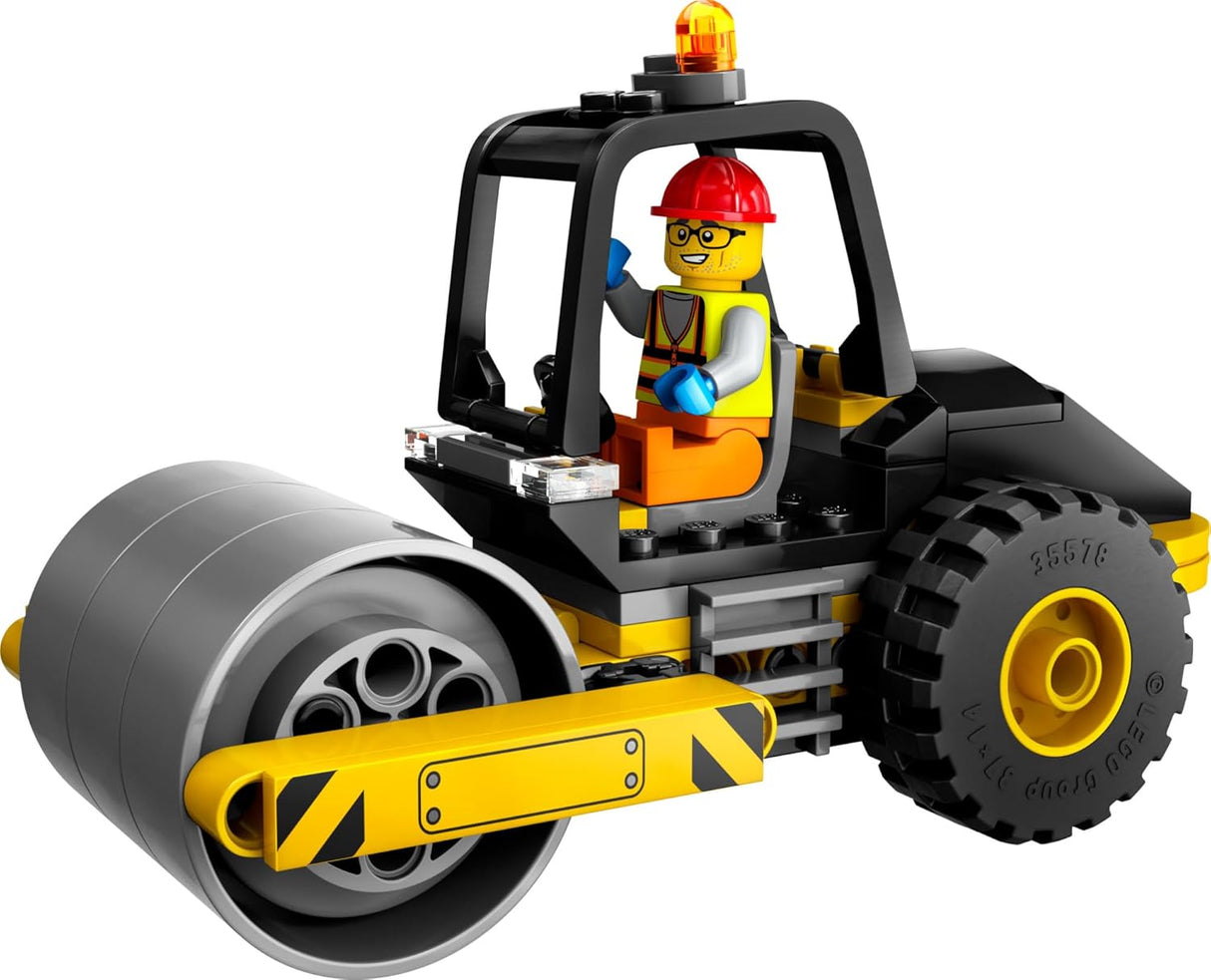 LEGO City Construction Steamroller Toy Playset, Fun Gift, Construction Toy Set for Kids Aged 5 Years Old Plus, Model Truck with a Worker Minifigure, Imaginative Play for Boys and Girls