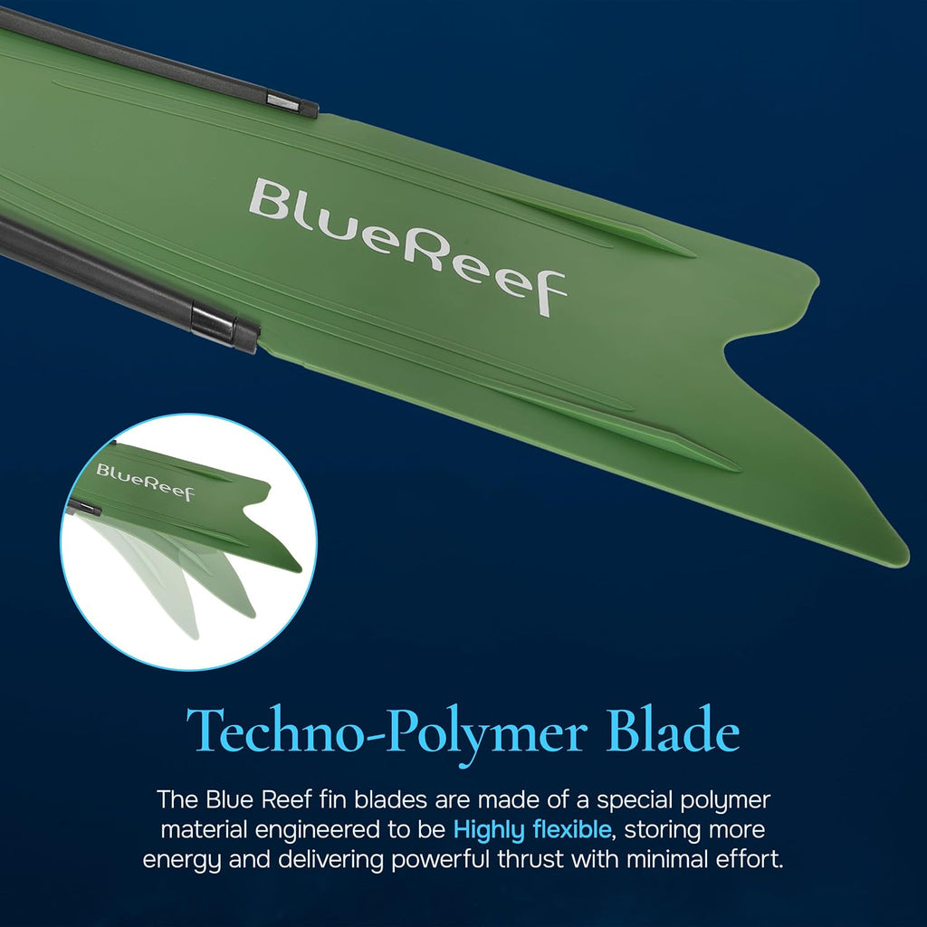 Blue Reef Freediving Fins Army Green 36/38