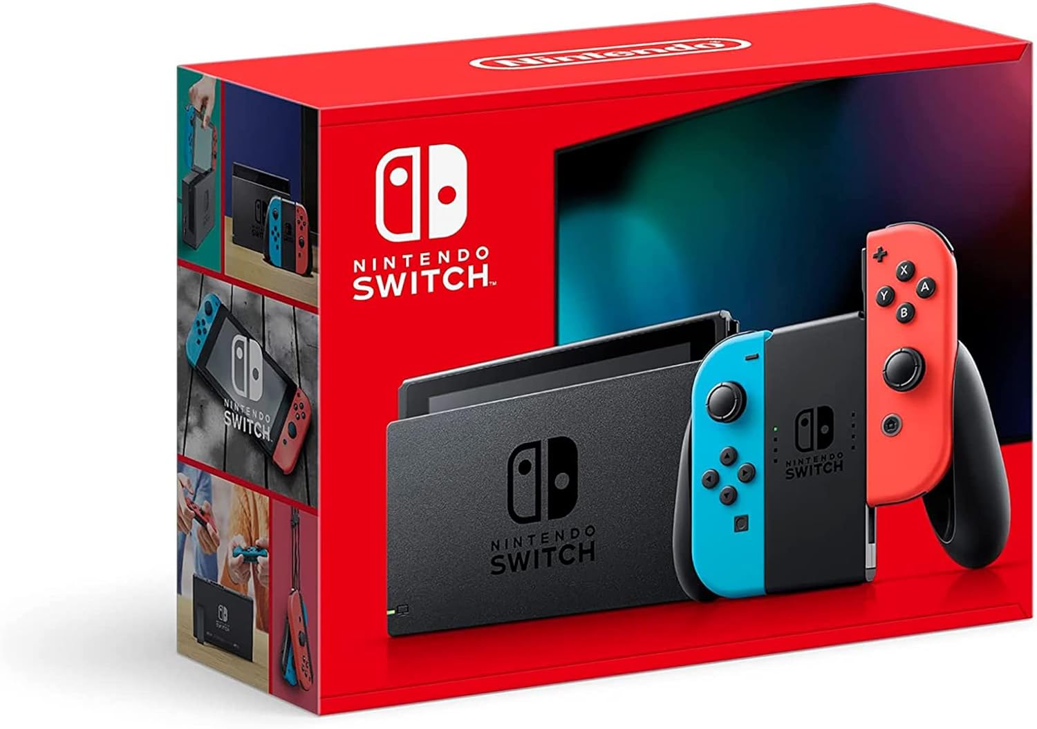 Nintendo Switch 赤/青　美品　グリップホルダー付き Nintendo Switch with Neon Blue and Neon Red Joy‑Con