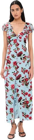alice + olivia Tara Floral Ruffle Maxi Dress, Size 14