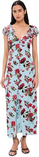 alice + olivia Tara Floral Ruffle Maxi Dress, Size 14