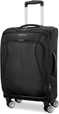 American Tourister 4 KIX 3.0 Carry-On Softside Expandable Luggage with 4 Spinner Wheels, Black