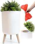 Earth & Mango Small Outdoor Trash Can with Lid - Dog Poop Trash Can Outside - Plant Styled Outdoor Garbage Can - 1.8 Gallon - Throw Away Pet Waste Discreetly