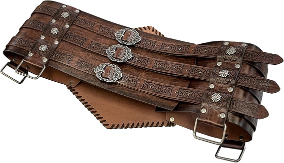 HiiFeuer Viking Embossed Waist Armor, Norse Faux Leather Wide Belt, Medieval Knight Corset Belt for LARP Costume     NEW