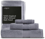 Miracle Made® Luxury 3 Piece Towel Set Premium 100% Cotton Silver Infused, Anti Mildew Quick Drying Highly Absorbent Towels for Bathroom