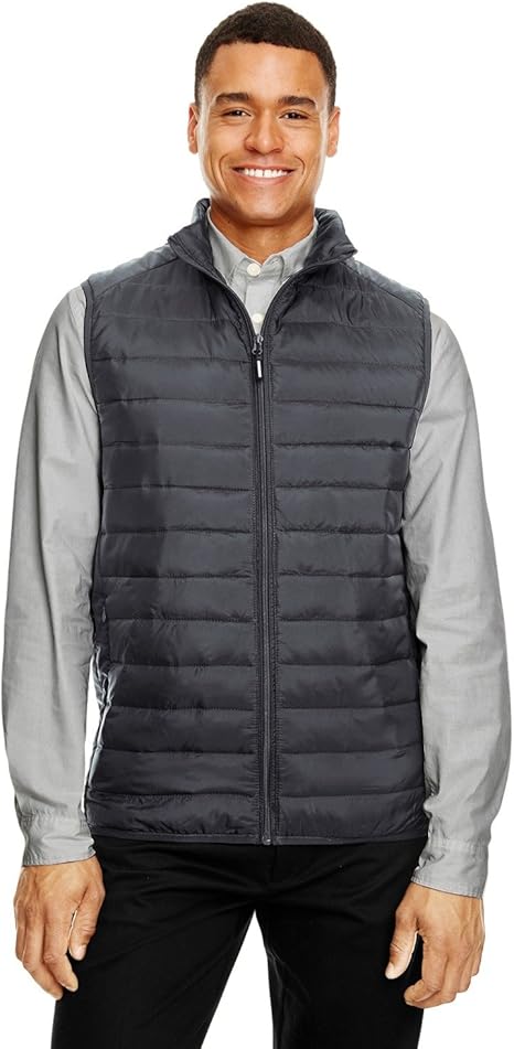 Ash City - Core 365 Men's Prevail Packable Puffer Vest (Color: Carbon - Large)