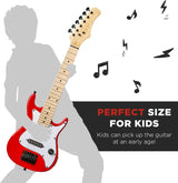 Best Choice Products - Kids Electric Guitar Beginner Starter Kit w/ 5W Amplifier, Strap, Gig Bag, Strings, Picks - 30" Length - Metallic Red