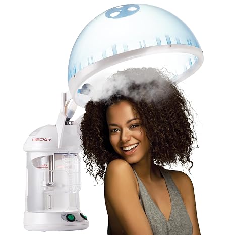 Red Pro Hair Therapy 2-in-1 Hair Steamer & Facial Steamer for Hydration Deep Cleaning, Designed for Personal Care at Home or Spa & Salon, Moisturize Hair 6x More Effectively