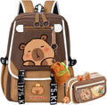 Capybara Backpack for Girls/Boys with Padded Straps and Multiple Compartments, Durable Capybara School Bag with Breathable Back, Cute Bookbag Gift for Teens and Students