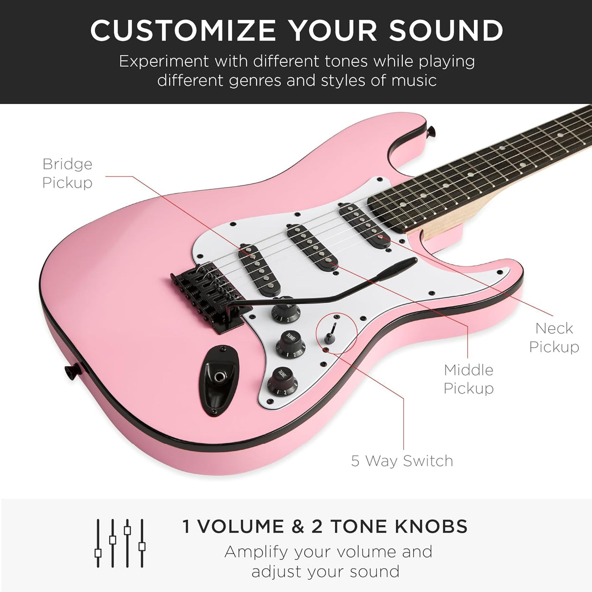 Best Choice Products 39in Full Size Beginner Electric Guitar