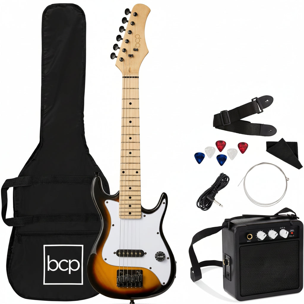 Best Choice Products - Kids Electric Guitar Beginner Starter Kit w/ 5W Amplifier - 30" Length - Sunburst