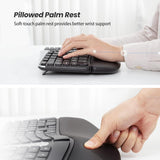 Nulea RT04 Wireless Ergonomic Keyboard, 2.4G Split Keyboard with Cushioned Wrist and Palm Support, Arched Keyboard Design for Natural Typing, Compatible with Windows, Mac(OPEN BOX)