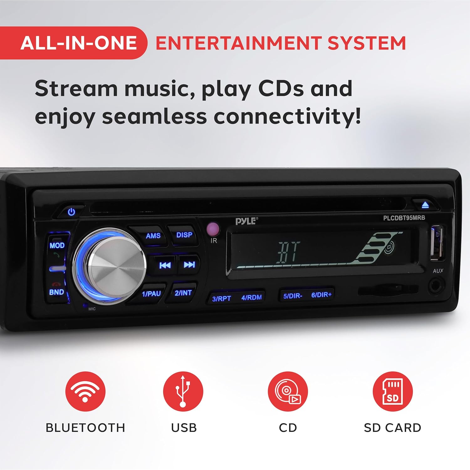 Pyle Wireless Bluetooth Marine Audio Stereo - Kit