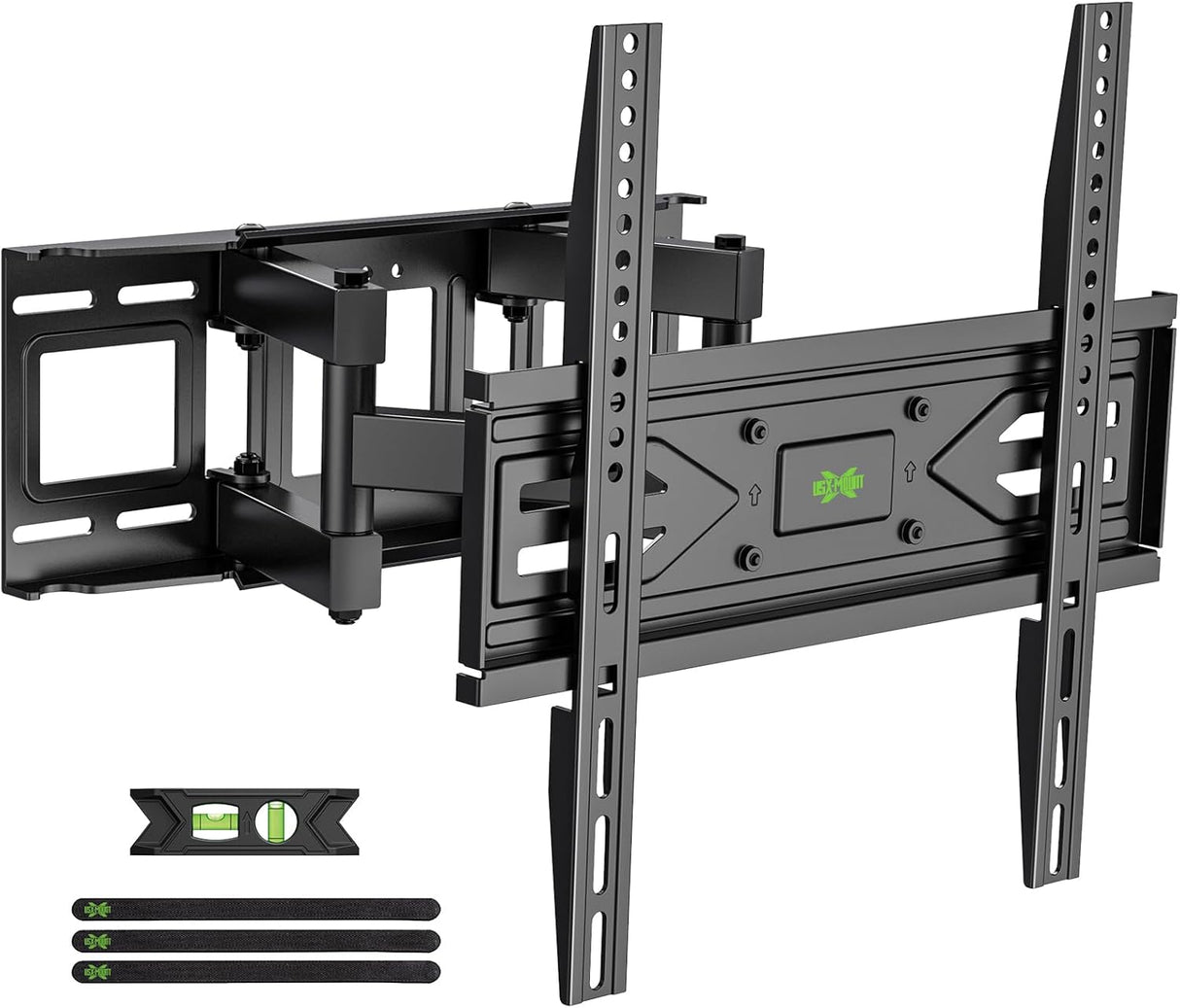 USX MOUNT Full Motion TV Wall Mount for Most 32-70 inch TVs up to 99 lbs, Wall Mount Bracket with Dual Articulating Arms, Swivel, Tilt, Max VESA 400x400mm, TV Mount Fits 12in/16in Wood Studs