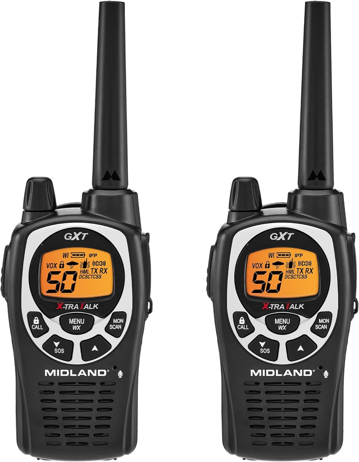 Midland GXT1000 GMRS Two-Way Radio Bundle - GXT1000VP4  22 Channels PLUS 28 EXTRA CHANNELS NEW