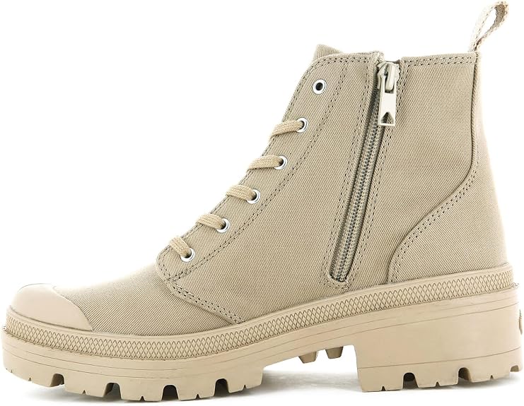 Palladium Women's Pallabase Twill Canvas Combat Ankle Boots (Size: 5.5)