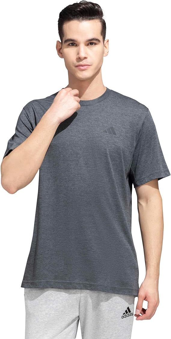 adidas | Men's Training Essentials Feel Ready T-Shirt | Dark Grey Heather | M