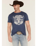 Cody James Men's Ornate Steerhead Skull Short Sleeve Graphic T-Shirt - Blue - Size Small