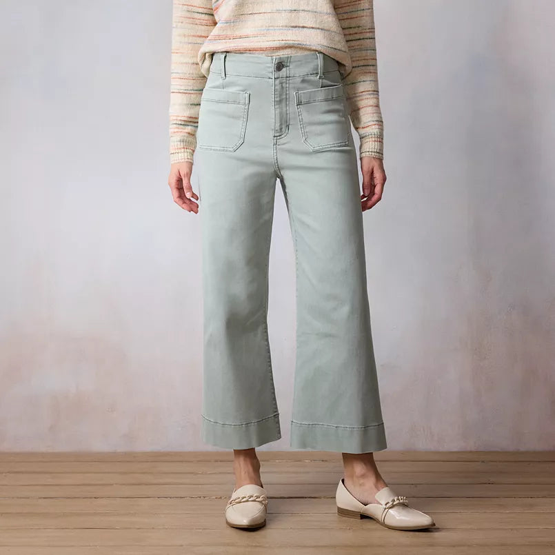 LC Lauren Conrad Super High Rise Wildflower Wide Leg Cropped Pants Size 16