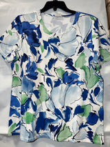 Chico's The Weekend Collection Floral Scoop Neck Tee