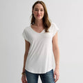 HUE Women's V-Neck High-Low Legging Top in White | XL