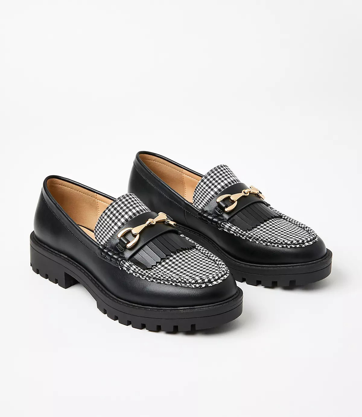Loft Houndstooth Lug Loafers Size 7.5