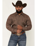 Cody James Men's Fireball Geo Print Long Sleeve Snap Western Shirt - Brown - Size Large